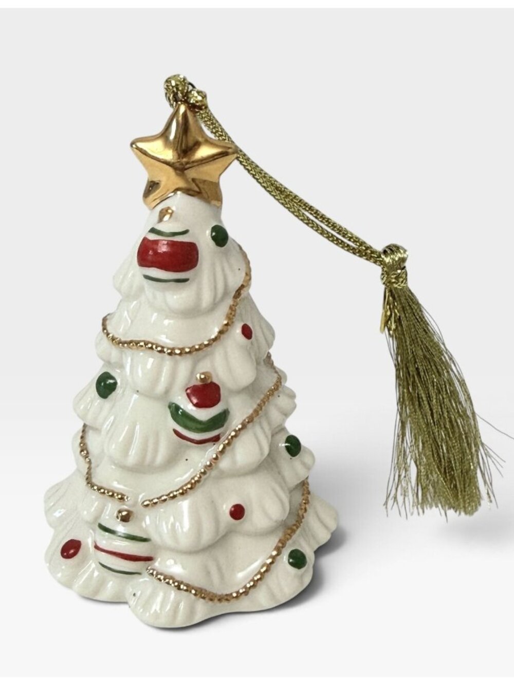 LENOX Christmas Tree Ornament Cream Porcelain Holiday Collectible n